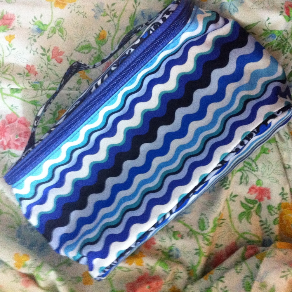 Modella Blue Cosmetic Case with Removable Pouch